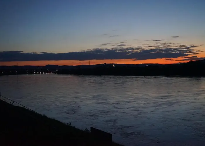 Exklusives Rhein-lounge Mit Direktem Rheinblick, Sauna, 2 Schlafzimmern, Parkplatz Fuer Bis Zu 5 Gaeste דירה Urmitz